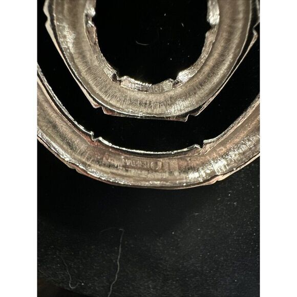 NAPIER VINTAGE BAMBOO Necklace Rare Silvertone Runway Piece - Picture 3 of 5